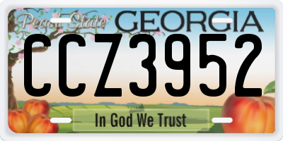 GA license plate CCZ3952