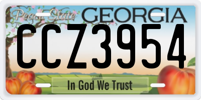 GA license plate CCZ3954