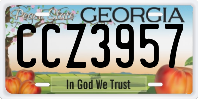 GA license plate CCZ3957