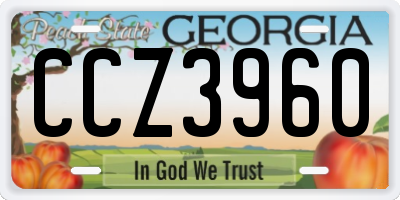 GA license plate CCZ3960