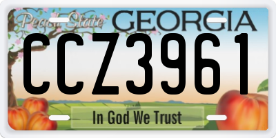 GA license plate CCZ3961