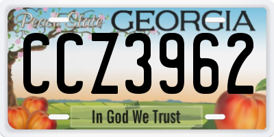 GA license plate CCZ3962