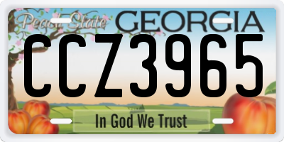 GA license plate CCZ3965