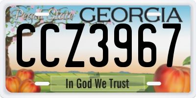 GA license plate CCZ3967