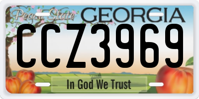 GA license plate CCZ3969