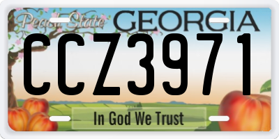 GA license plate CCZ3971