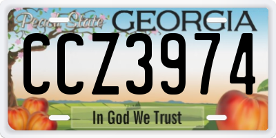GA license plate CCZ3974