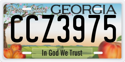 GA license plate CCZ3975