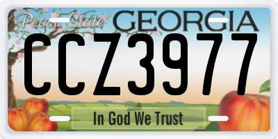 GA license plate CCZ3977