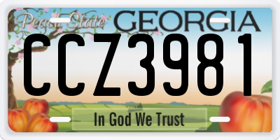 GA license plate CCZ3981