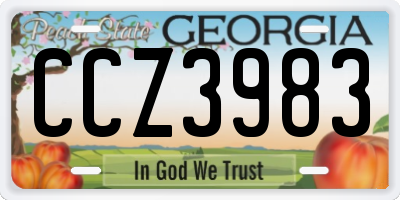 GA license plate CCZ3983