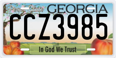 GA license plate CCZ3985