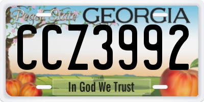 GA license plate CCZ3992