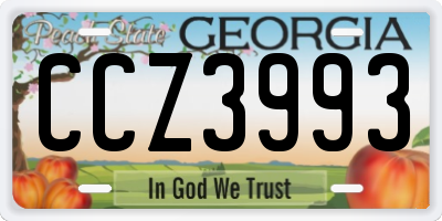GA license plate CCZ3993