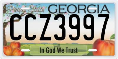 GA license plate CCZ3997