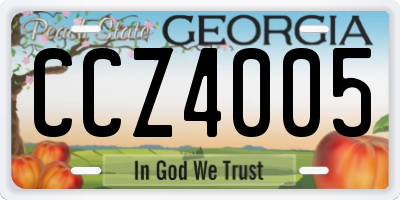 GA license plate CCZ4005