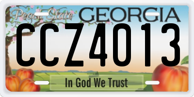 GA license plate CCZ4013