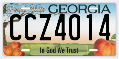 GA license plate CCZ4014