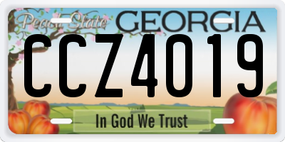 GA license plate CCZ4019