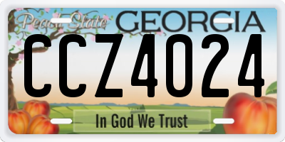 GA license plate CCZ4024