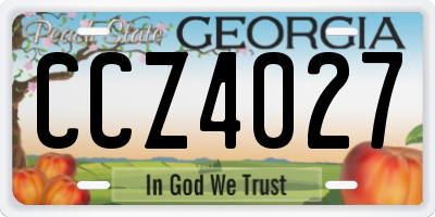 GA license plate CCZ4027