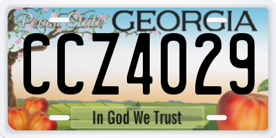 GA license plate CCZ4029