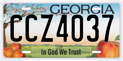 GA license plate CCZ4037
