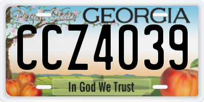 GA license plate CCZ4039