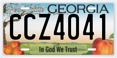 GA license plate CCZ4041