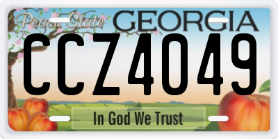 GA license plate CCZ4049