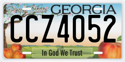 GA license plate CCZ4052