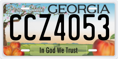 GA license plate CCZ4053