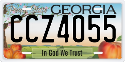 GA license plate CCZ4055