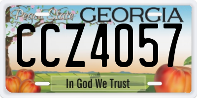 GA license plate CCZ4057