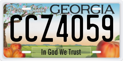 GA license plate CCZ4059