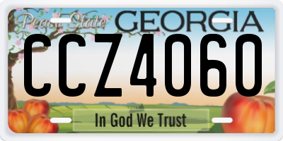 GA license plate CCZ4060