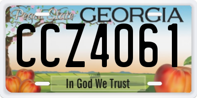 GA license plate CCZ4061