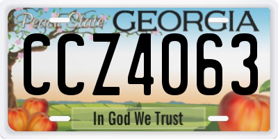 GA license plate CCZ4063