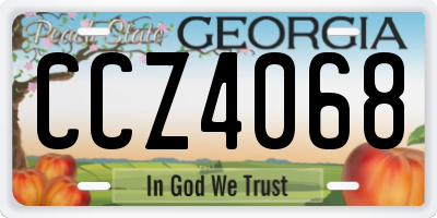GA license plate CCZ4068