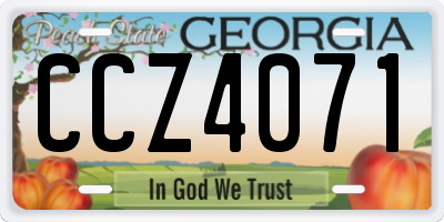 GA license plate CCZ4071