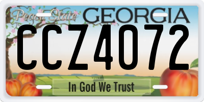GA license plate CCZ4072