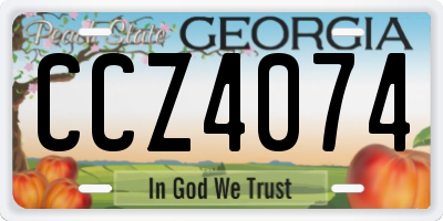 GA license plate CCZ4074