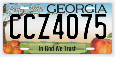 GA license plate CCZ4075