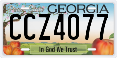 GA license plate CCZ4077
