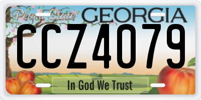 GA license plate CCZ4079