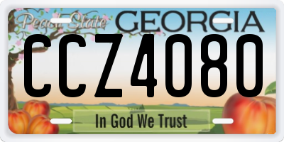 GA license plate CCZ4080