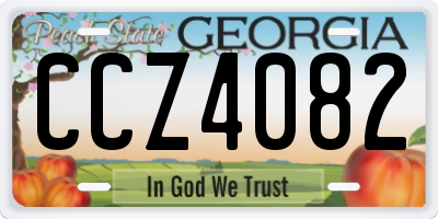 GA license plate CCZ4082