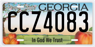 GA license plate CCZ4083