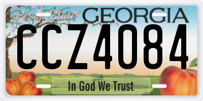 GA license plate CCZ4084