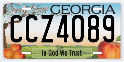 GA license plate CCZ4089